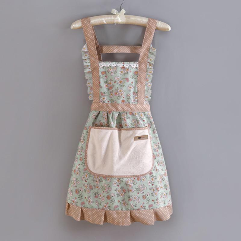 Atmungsaktive Schürze mit Prinzessinnenrock und Doppeltaschen für Damen, ideal zum Kochen in der Küche zu Hause. Antifouling- und strapazierfähige Arbeitskleidung.