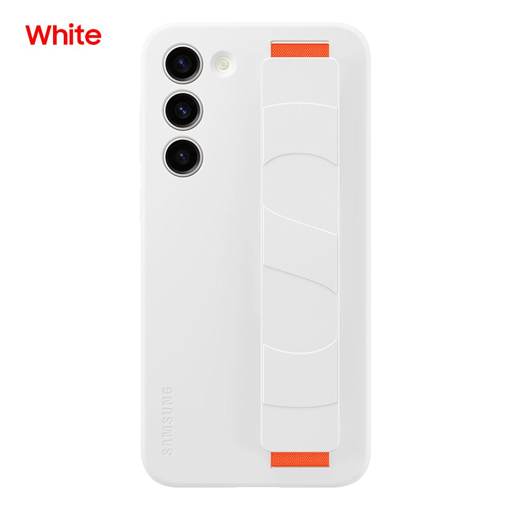 Original Samsung Galaxy S23 SM-S911B S23+ S23 Plus SM-S916B Silikon-Griffhülle, stoßfeste Hülle, abnehmbarer Riemen For Galaxy S23 weiß