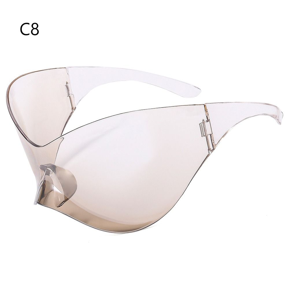 Silber Sport Sonnenbrille Punk Goggle Shades für Herren Damen Y2K Sonnenbrillen Brillen Futuristische Sonnenbrillen Wrap Around