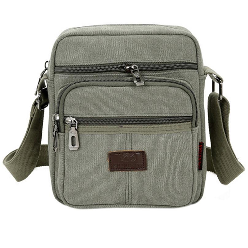 Lässige kleine Canvas-Umhängetasche für Herren, quadratische Tasche, diagonale Tasche, Herren-Umhängetasche One Size armee grüne