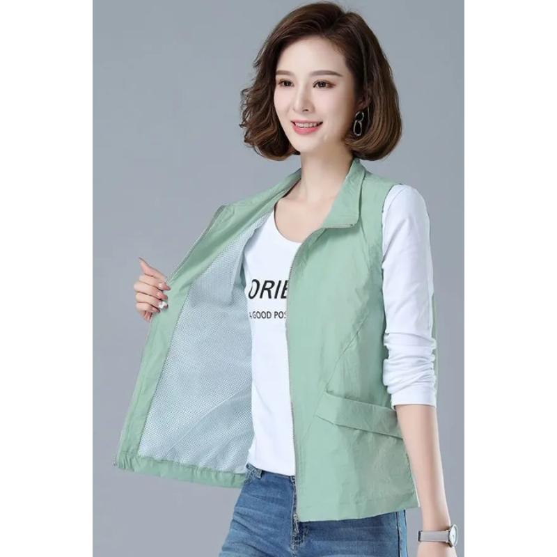 Frühling Herbst Vielseitige Dünne Jacke Damen Neue Koreanische Stil Jacke Lässige Weste L grün