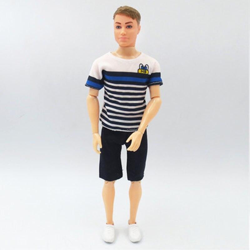 Puppenkleidung für Barbies Freund Ken Outfits Kleidung für Ken Puppenzubehör Kinderspielzeug Kurze Tops Hosen für 1:6 BJD Puppen Geschenk braun