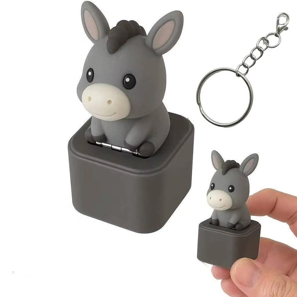 Fidget Tier Klicker Schlüsselanhänger LED-Licht Angstsensor Spielzeug Tragbares Stressabbau-Spielzeug Für Erwachsene Little donkey