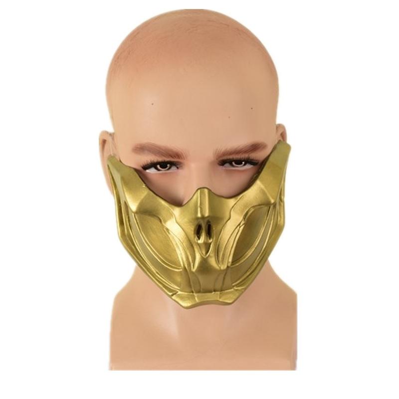 Mortal Kombat 11 Skorpion Cosplay-Maske aus Latex, hochwertige gelbe Skorpion-Masken, Halloween-Cosplay-Requisiten