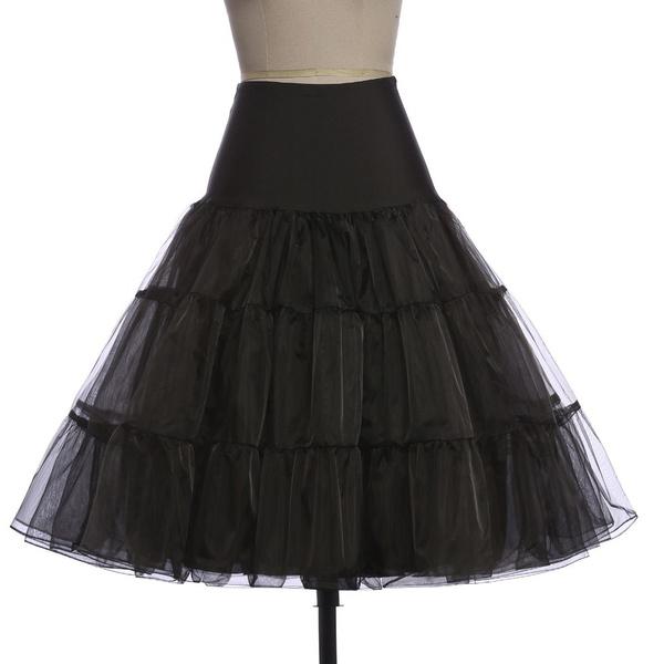 Petticoat Unterrock Damen Retro Vintage Rock Kleid Krinoline Petticoat Rockabilly Unterrock für Hochzeit XL schwarz