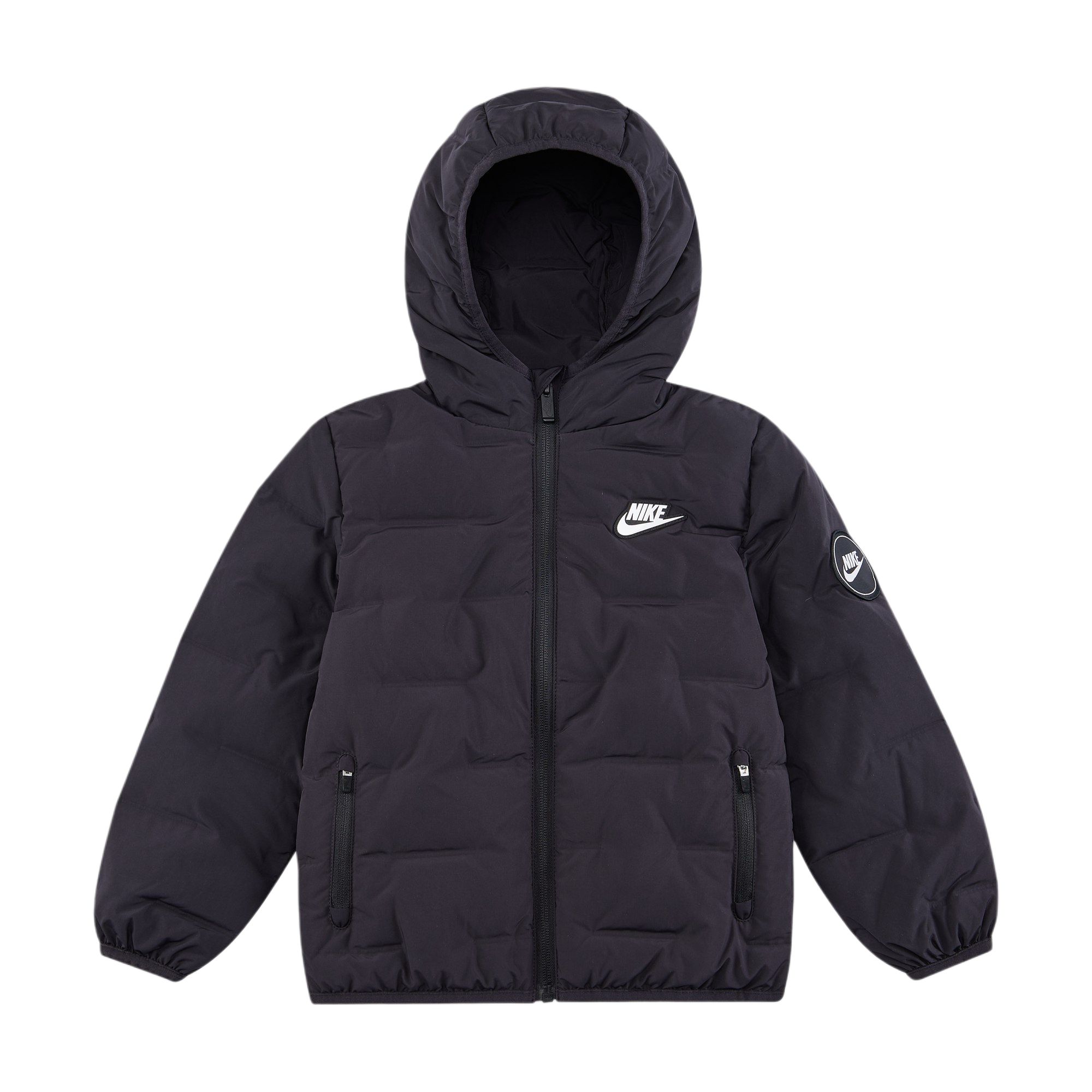 Nike Kapuzen-Reißverschluss Vielseitige Daunenjacke Kinderjacken Schwarz HQ7960-010 XS