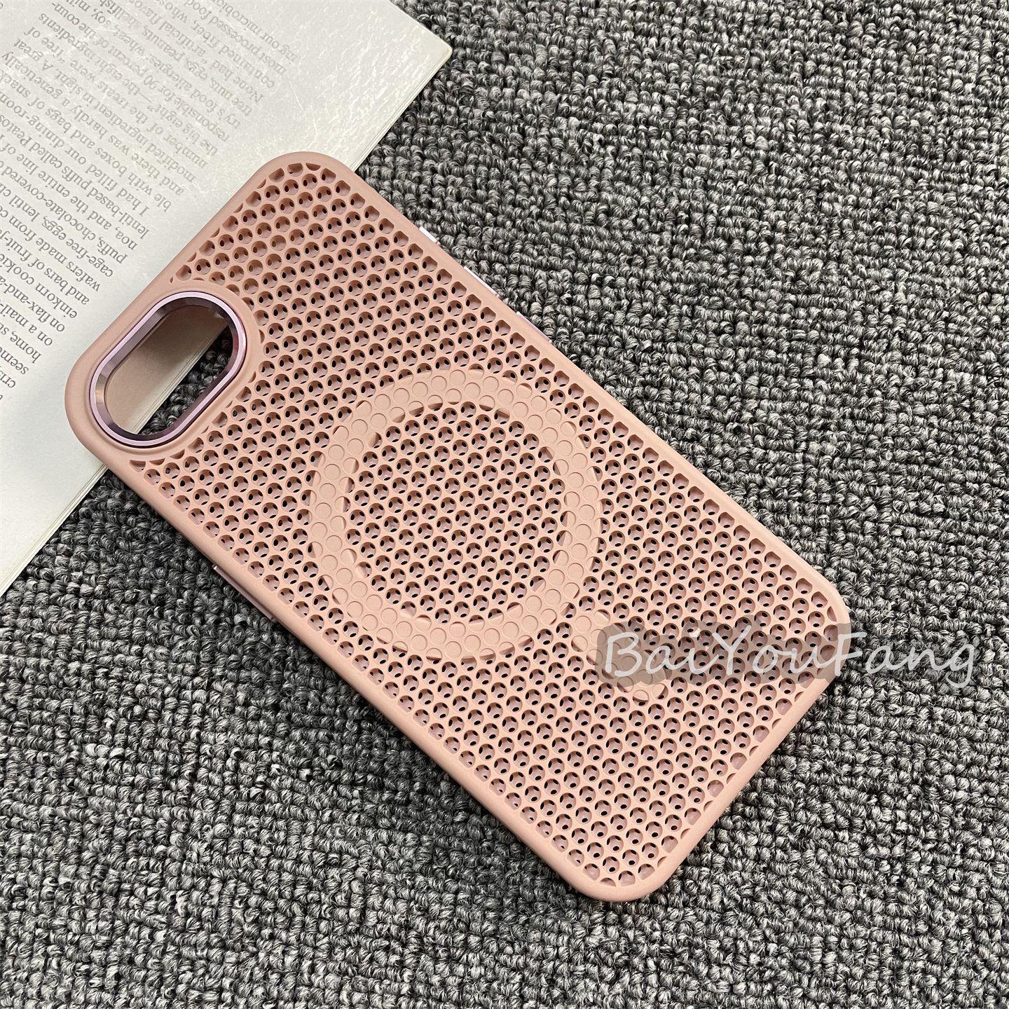 Für iPhone 17 16E Hülle Magnetisch PC Wabenstruktur Wärmeableitung Harte Rückseite Für iPhone 17e Leichte und Dünne Schale Bumper iPhone 16e rosa