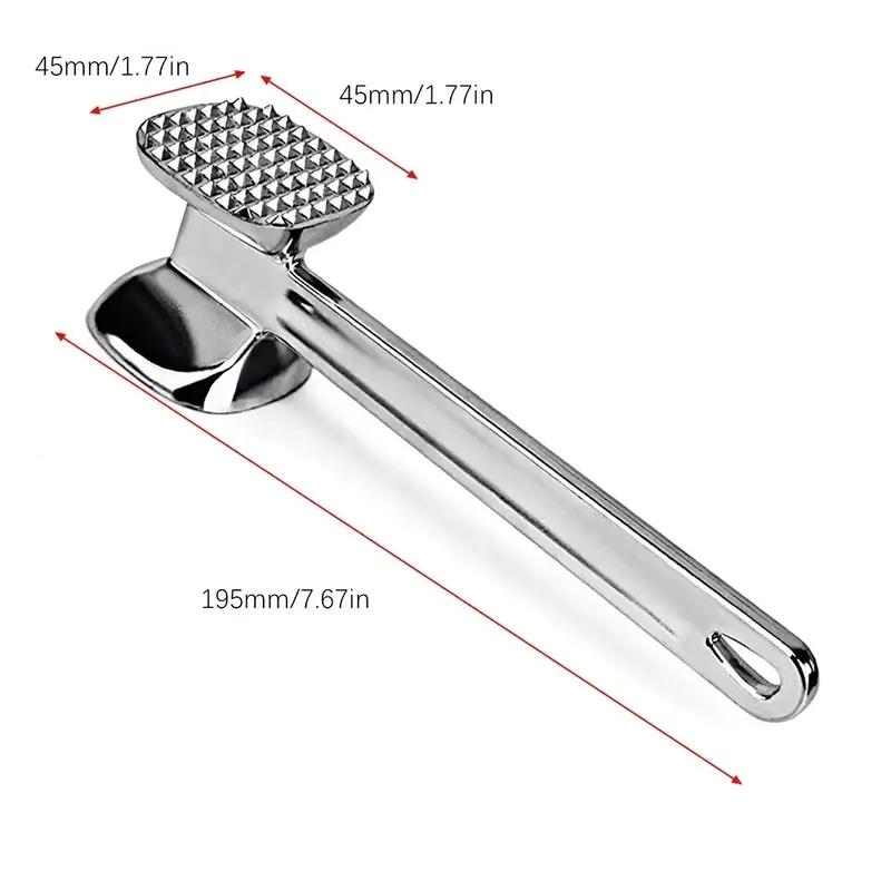 Fleischklopfer-Hammer, 19 cm, Haushalts-Aluminiumlegierung, Steak-Metallhammer, Küchenwerkzeug, robuster, langlebiger, doppelseitiger Fleischklopfer