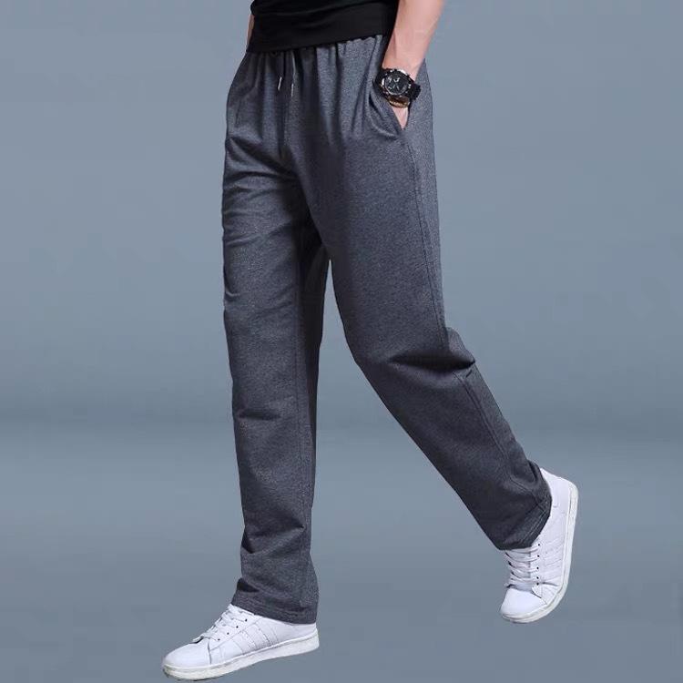 Jogginghose Sport Hosen Männer Laufhose Frühling Sommer Große Größe Lose Beiläufige Schweiß Hosen Gerade Jogging Hosen Männer 2XL dunkelgrau
