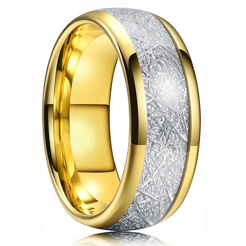 Mode Für Männer 8mm Gold Farbe Nut Abgeschrägte Kante Wolfram Hochzeit Carbon Faser Ring Punk Getriebe Rad Edelstahl ring Für Männer 13