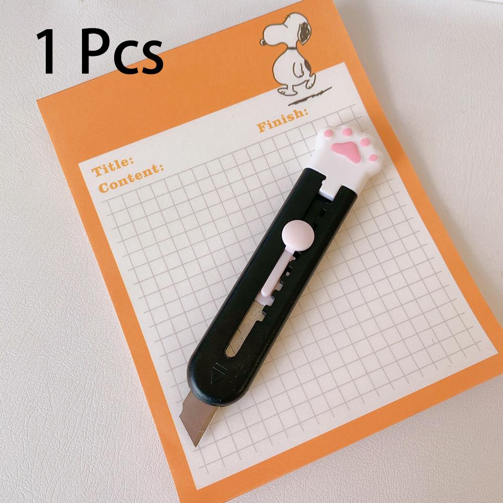 Kawaii Mini Pocket Cat Paw Art Utility Messer Express Box Messer Papierschneider Handwerk Verpackung nachfüllbare Klinge Briefpapier schwarz