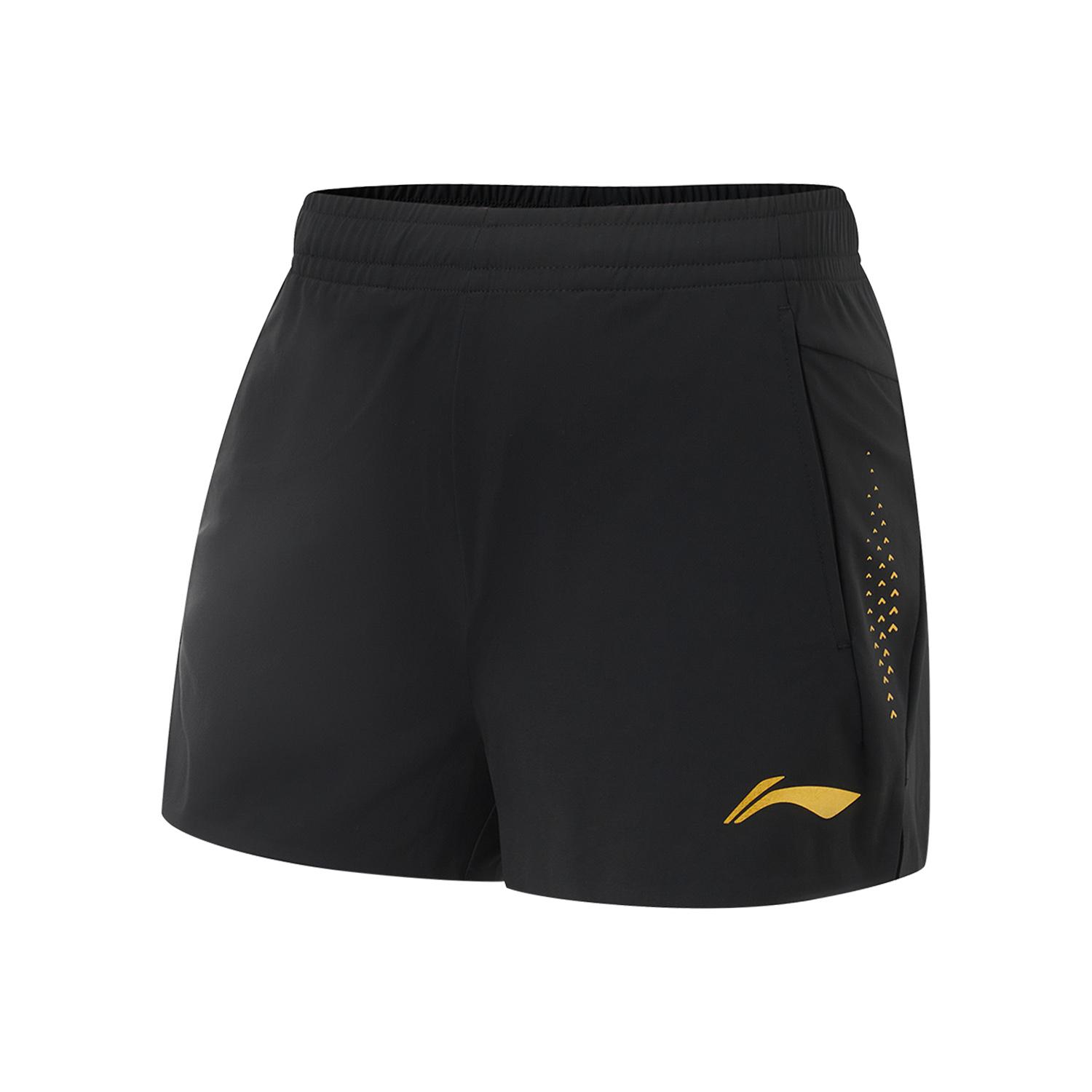 Li Ning Tischtennis Serie Bequeme Atmungsaktive Sonnenschutz Sportshorts Damen Shorts Schwarz AAPV060-1 2XL