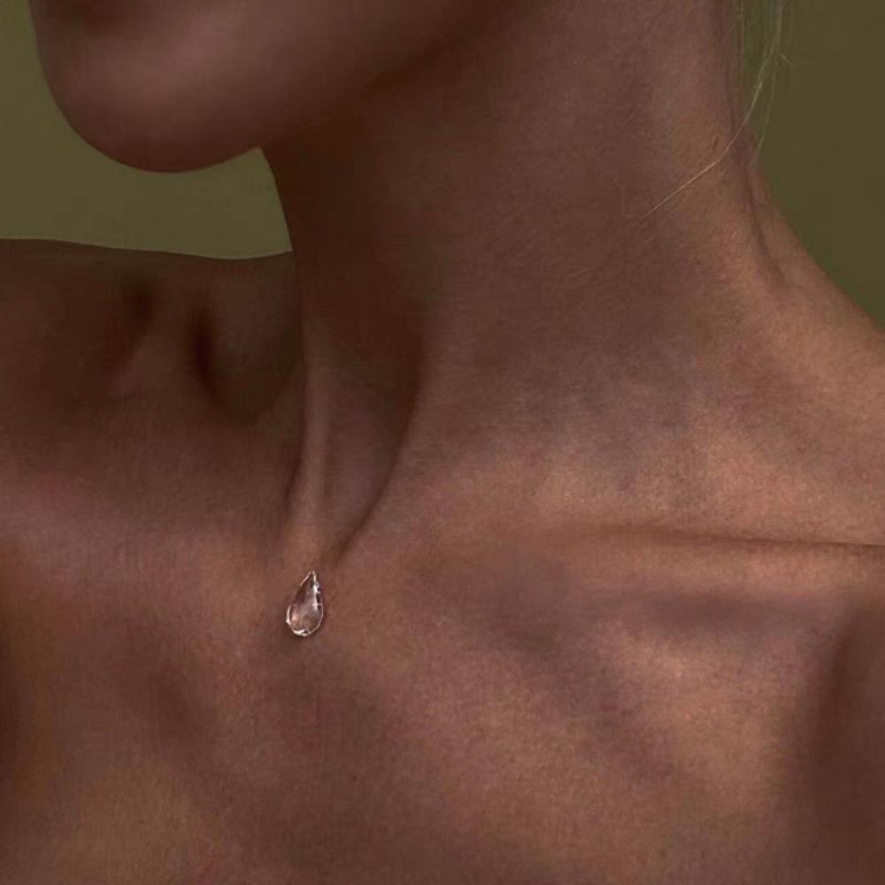 Kristall Tautropfen Ohrringe Transparente Wassertropfen Ohrringe Mode Tau Regen Ohrringe Schmuckgeschenke Necklace C