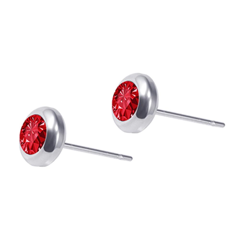 Schmuck Geschenk Strass Unisex Edelstahl Ohrstecker Ohrringe Helix Piercing 8mm leuchtend rote