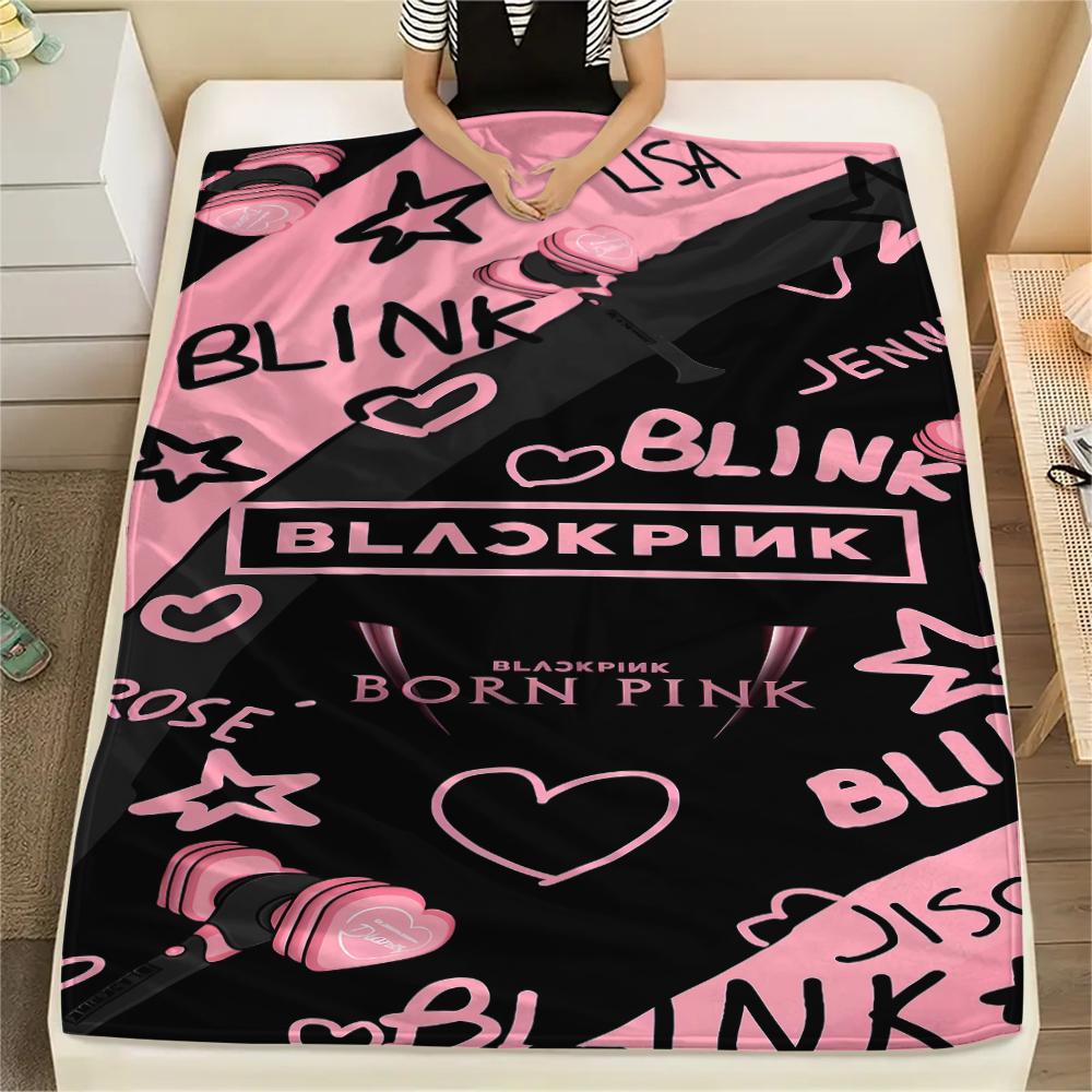 1 Stück Flanelldecke mit Blackpink-Aufdruck, Hohe Qualität für alle Jahreszeiten, Heimdekoration, Wärme und Komfort, Perfekt für Weihnachtsgeschenke 80cm x 120cm pink