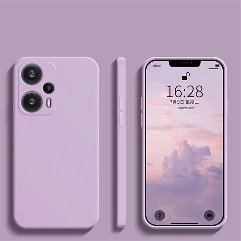 Poco F5 F 5 PocoF5 Pro Hülle Original Liquid Silikon Soft Cover für Xiaomi Poco F5 F 5 PocoF5 Pro F5Pro 5G stoßfeste Handyhüllen Poco F5 licht lila