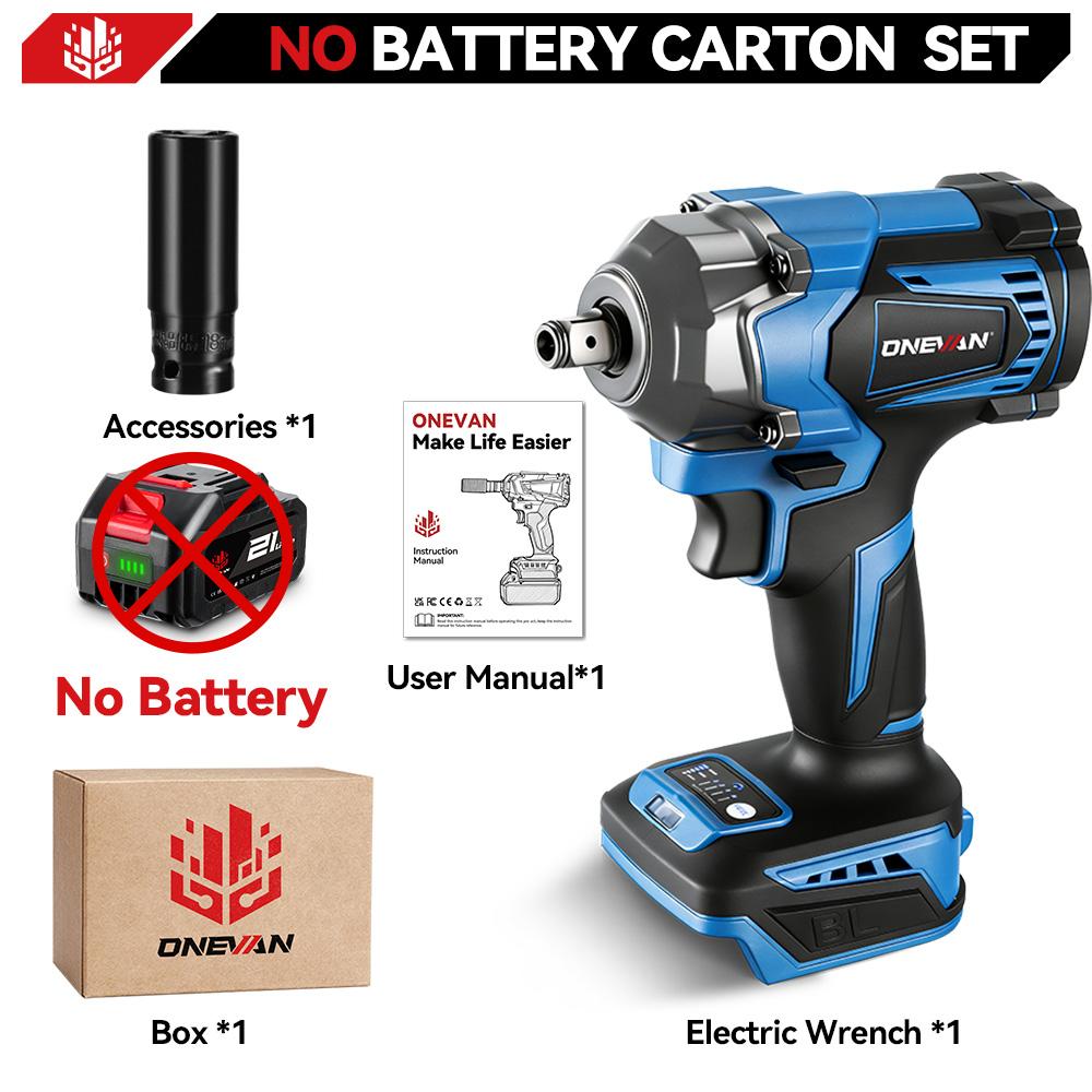 ONEVAN 1200 N.M Bürstenloser elektrischer Schlagschrauber, 3 Funktionen, 1/2 Zoll Akkuschrauber, elektrische Bohrmaschine für Makita 18 V Akku Without Battery