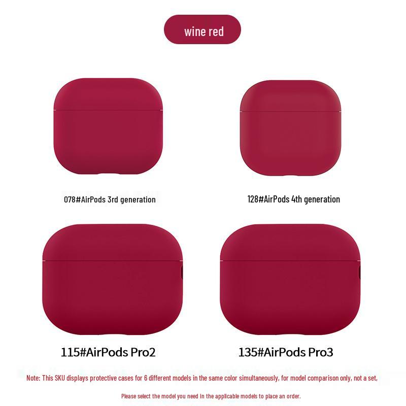 Schutzhülle für AirPods 4. Generation - Bluetooth-Kopfhörerhülle AirPods Pro 2 wein rot