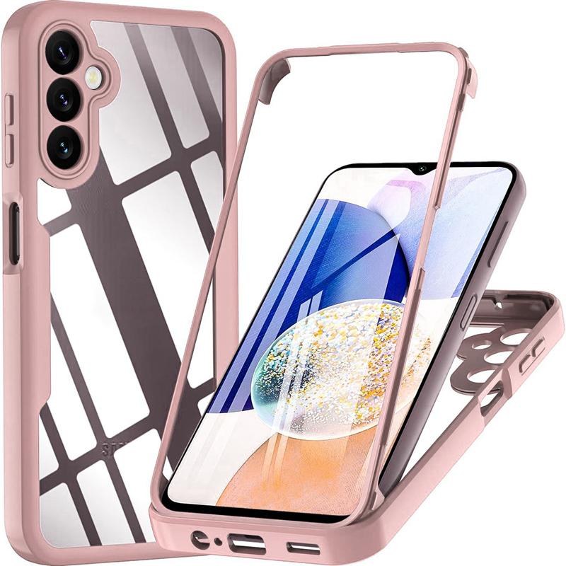 6 Farben Ganzkörper-360-Grad-Schutz Fallsichere Handyhülle für Samsung Galaxy A05 A05S A15 A25 A04S A14 A24 A34 A54 4G 5G S23 FE S24+ Plus Samsung S23 Ultra rosa