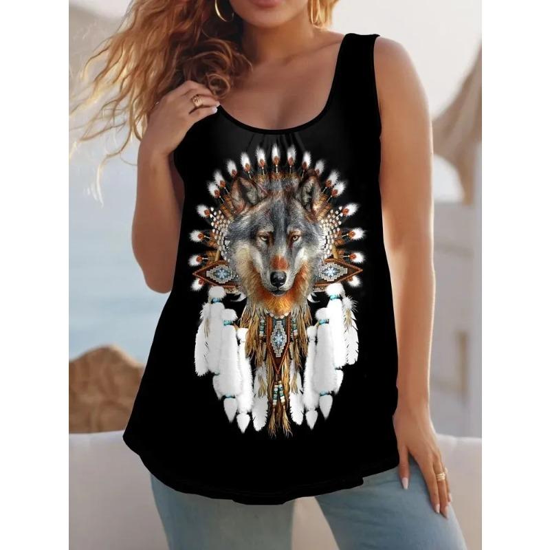 Sommer Damen Ärmellose Weste Kreativ Personalisiert Tier Muster Druck Bequem Weich Oversized Modisch Vielseitig Weste 2XL