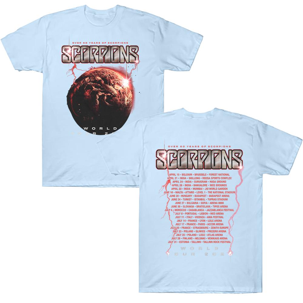 Scorpions Coming Home Tour 2026 T-Shirts Metal Scorpions Baumwoll-T-Shirts Kurzarm Hard Rock Band T-Shirts Rundhals Kleidung Anime T-Shirt XL