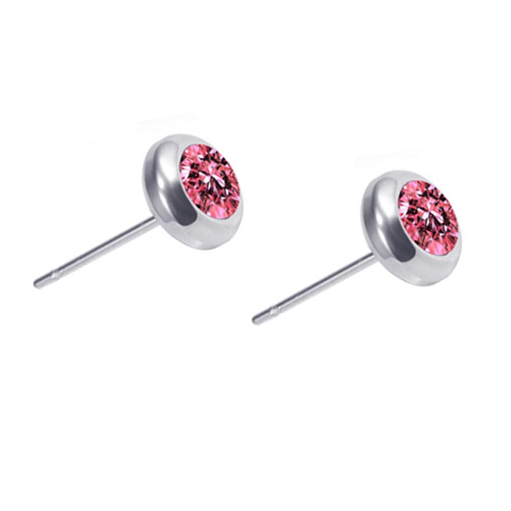 Schmuck Geschenk Strass Unisex Edelstahl Ohrstecker Ohrringe Helix Piercing 8mm rosa