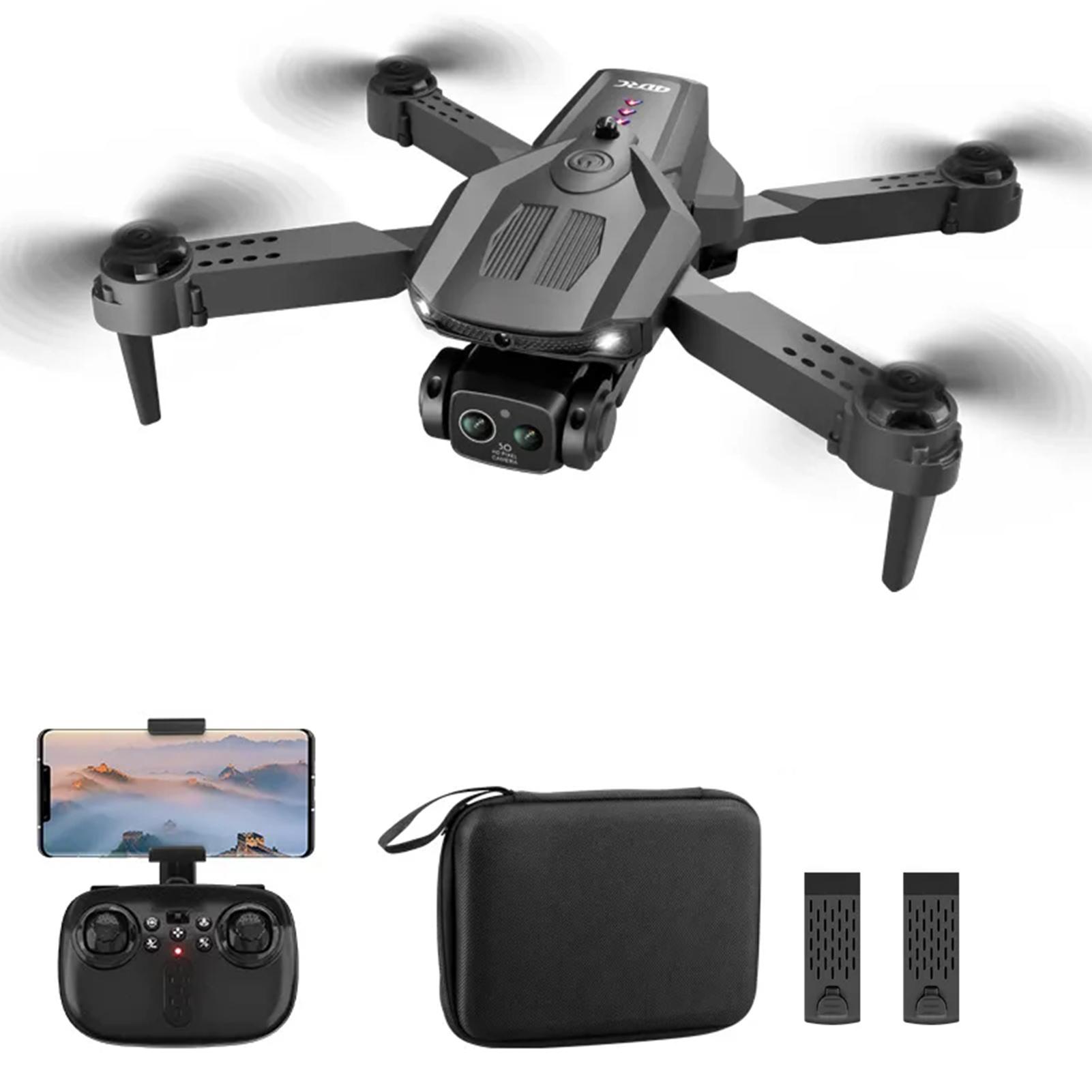 Ferngesteuerte Drohne mit Kamera, 4K-Dual-Kamera, optischer Fluss, Hindernisvermeidung, Wegpunktflug 4K camera-2 battery schwarz