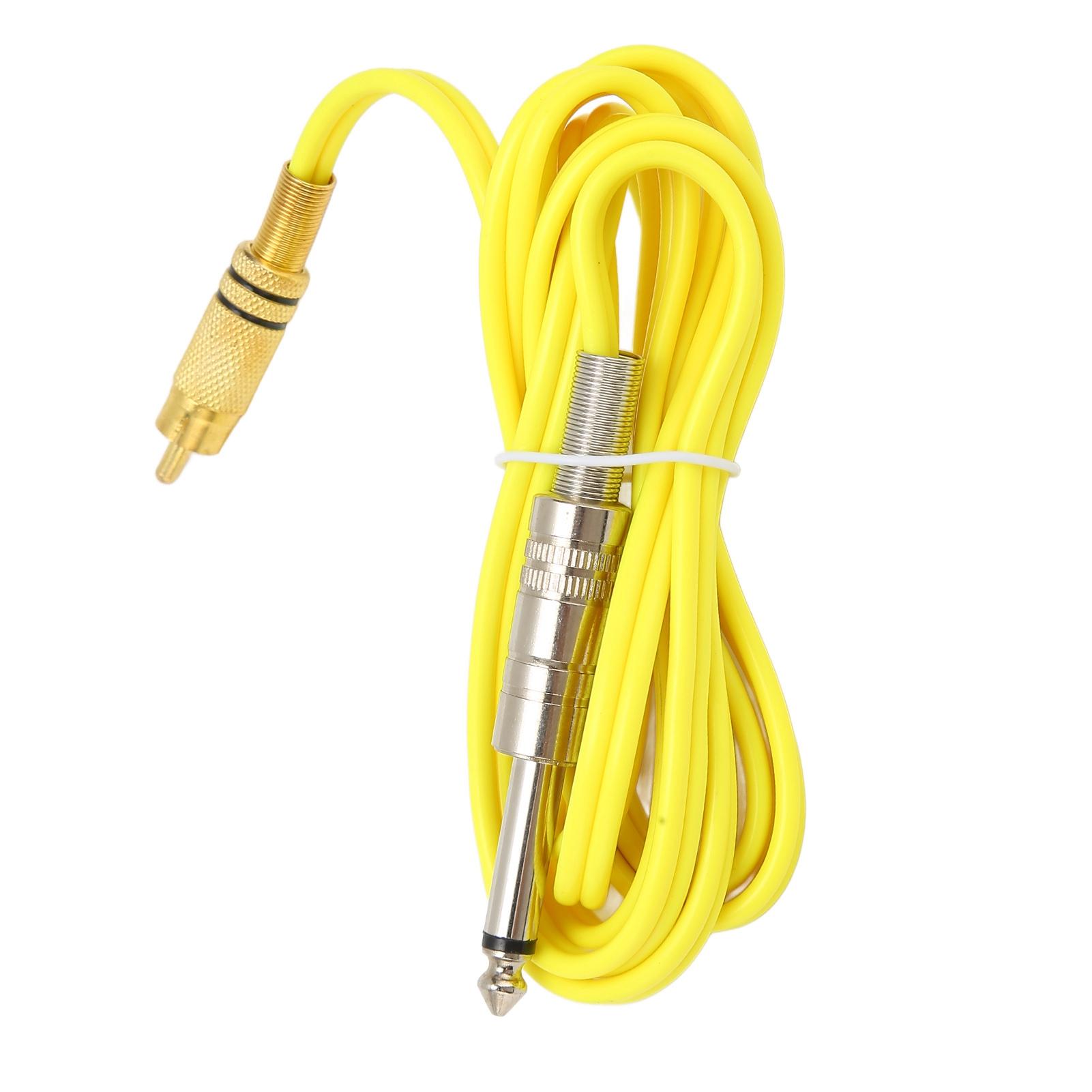 RCA Tattoo Clipkabel Professionell Weich Flexibel Silikon Tattoo Maschine Hakenleitung für Tattoo Zubehör Gelb gelb