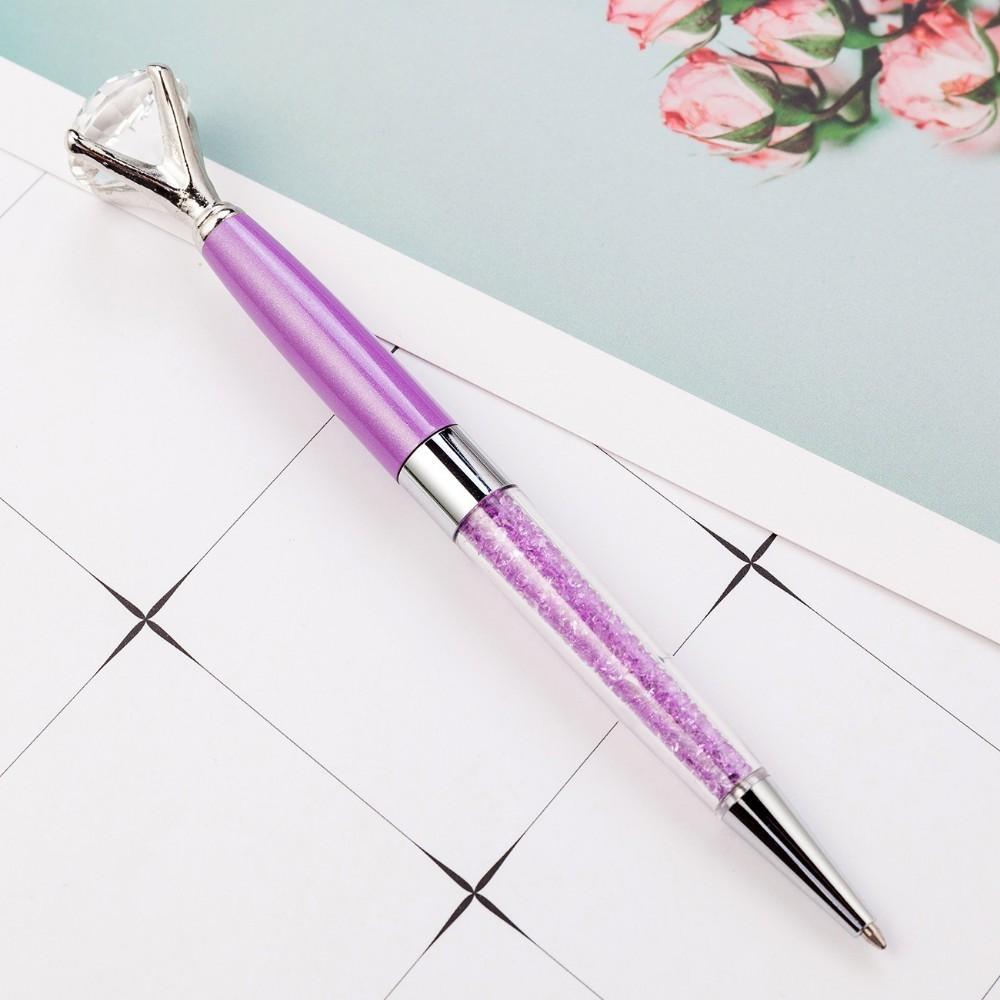 1 Stück Metallkugelschreiber für Büro, Schule, Schreibwaren, Bürobedarf, Spinning Crystal Diamond Rose Gold Wedding Ink Color: Black