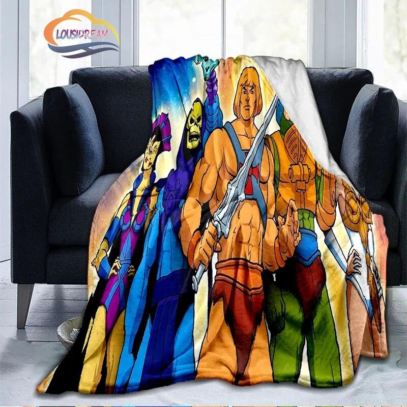 Cartoon Masters of The Universe Mode Kaschmir Decke 3D Gedruckt He-Man Flanell Plüsch Weich Bequem 150x200cm