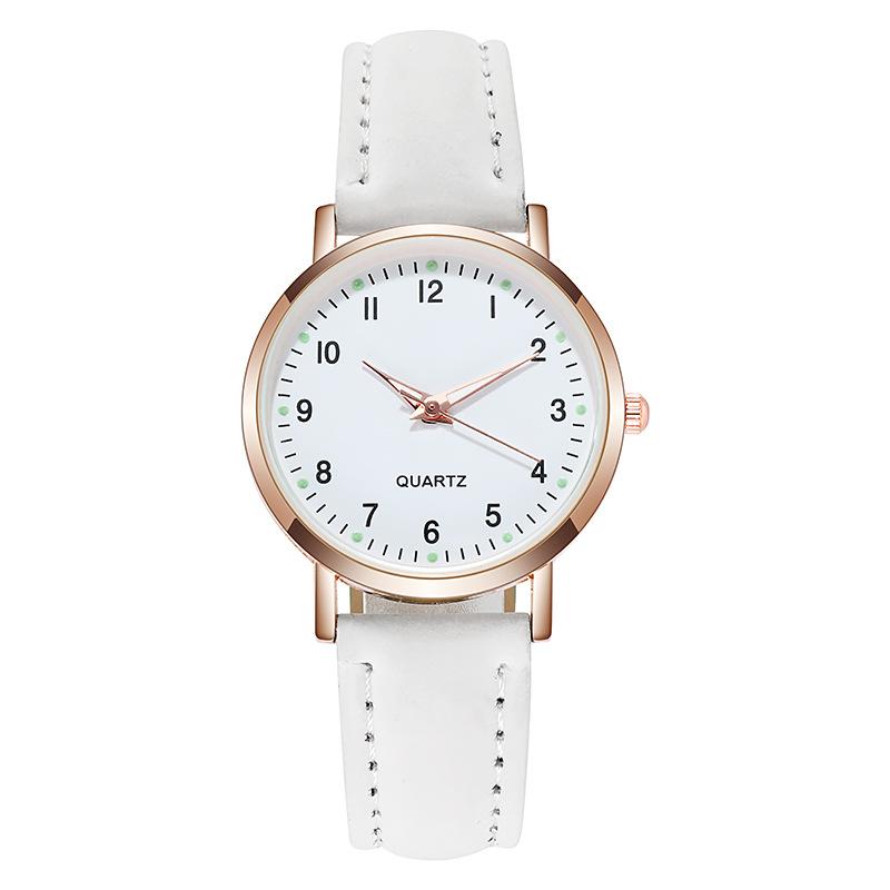 1Pcs Uhr Frauen Mode Casual Leder Gürtel Uhren Einfache Damen Kleine Zifferblatt Quarzuhr Kleid Handgelenk Uhren weiß