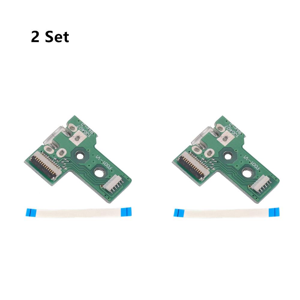 2 Stück USB-Ladeanschluss Buchse Board Controller 12 Pin Flexkabel für PS4 JDS-030