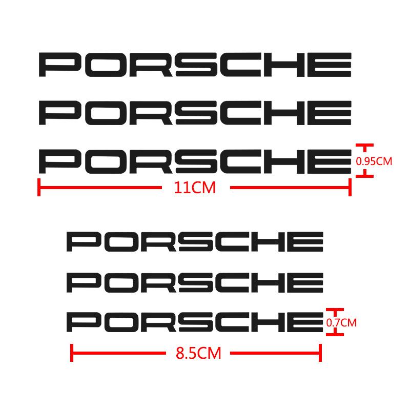 Autoaufkleber Bremssattel Aufkleber Label Porsche Logo Personalisierte Modifikation Dekorativer Aufkleber für Porsche Cayenne Panamera 6pc