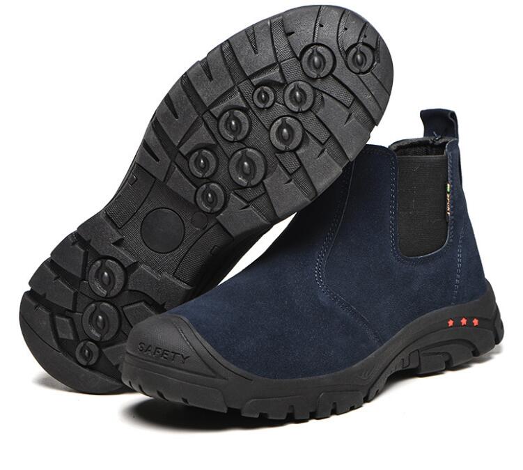 Arbeitssicherheitsstiefel Unzerstörbare Sicherheitsschuhe Herren Pannensichere Arbeitsschuhe Chelsea Boots Winterschuhe H673 40 blau