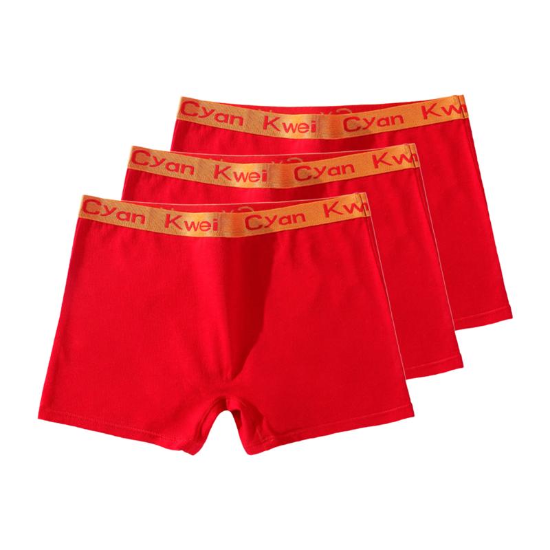 3 Stück Damen Unterwäsche mit hohem Bund Boxer Slips Übergröße Slips Weiche und bequeme Hosen 4XL red