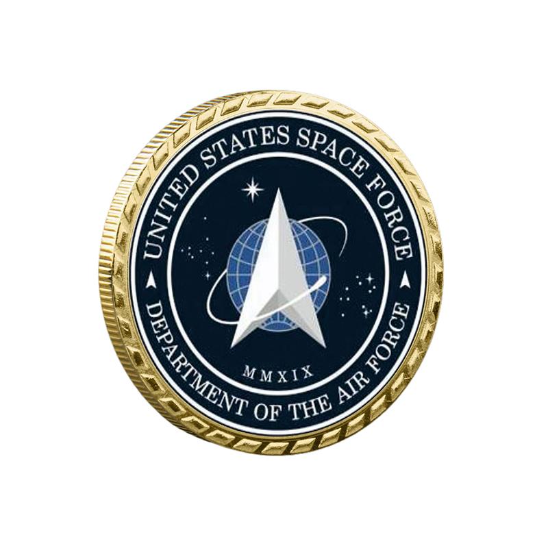 United States Space Force Challenge Coin Und Heros Valor Gebet Für Mut Münze Souvenirs Münzen Vergoldet Dekorationen 4*4*1cm