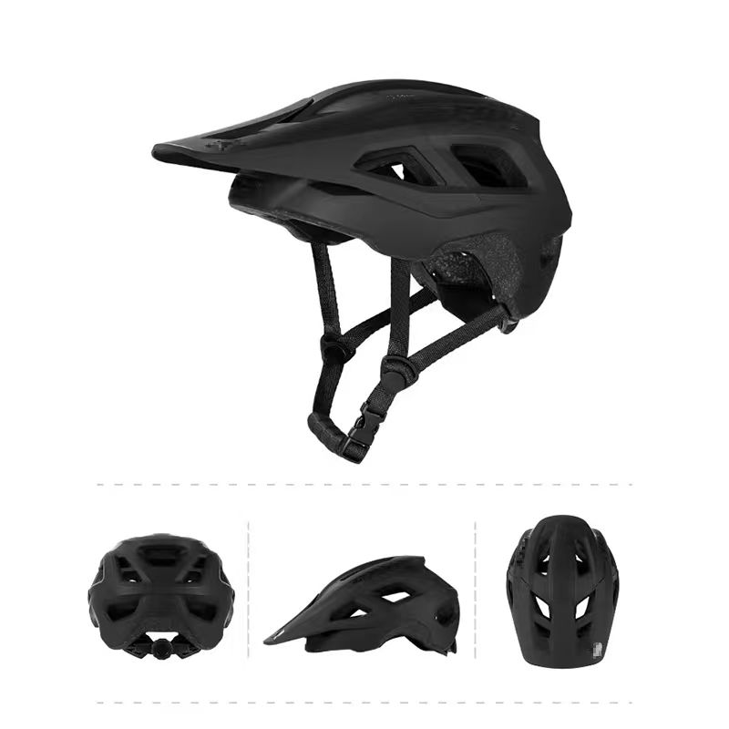 E-Bike & Mountainbike Helm, 17 Belüftungsöffnungen Verstellbarer E-MTB Fahrradhelm für Erwachsene Jugendliche Männer Frauen mit Abnehmbarem Visier, Leichtgewicht M schwarz