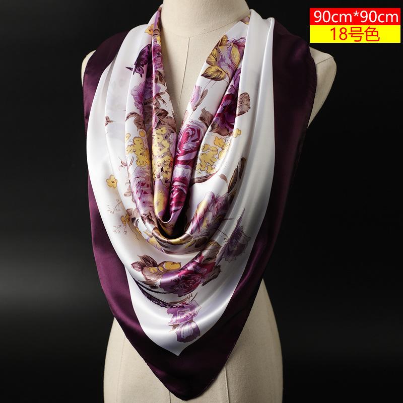 Mode Frauen Schals Quadrat Halstuch Hijab Schals 90*90cm violett