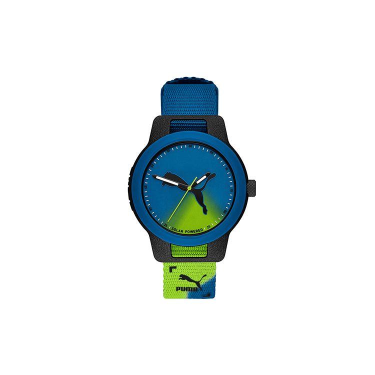 Puma Quarz Uhr Silikonarmband 43mm Blaues Zifferblatt Herrenuhren P5086 Blue