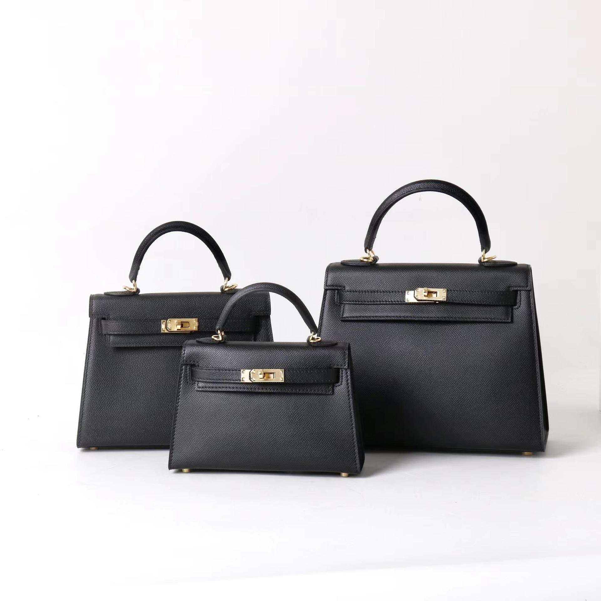 2026 Neue Vielseitige Trendige Hochwertige Textur Leder Tasche Handtasche Einzelne Schulter Crossbody Zweite Generation Tasche 22x8x16cm schwarz