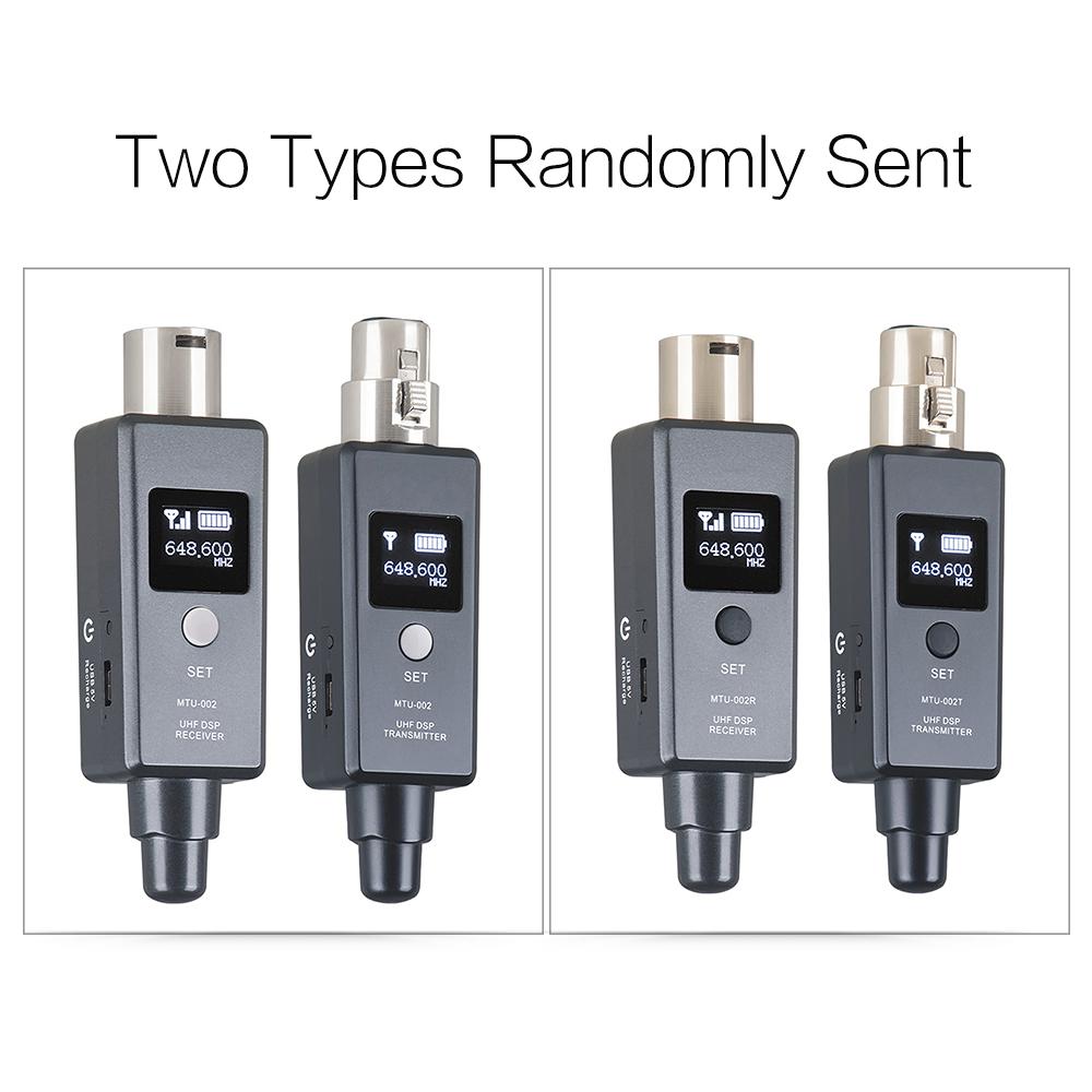1 Paar Mikrofon-Funksystem, Mikrofon-Funksendersystem, UHF-DSP-Sender und Empfänger, Mikrofon/Linie, zwei Modi schwarz
