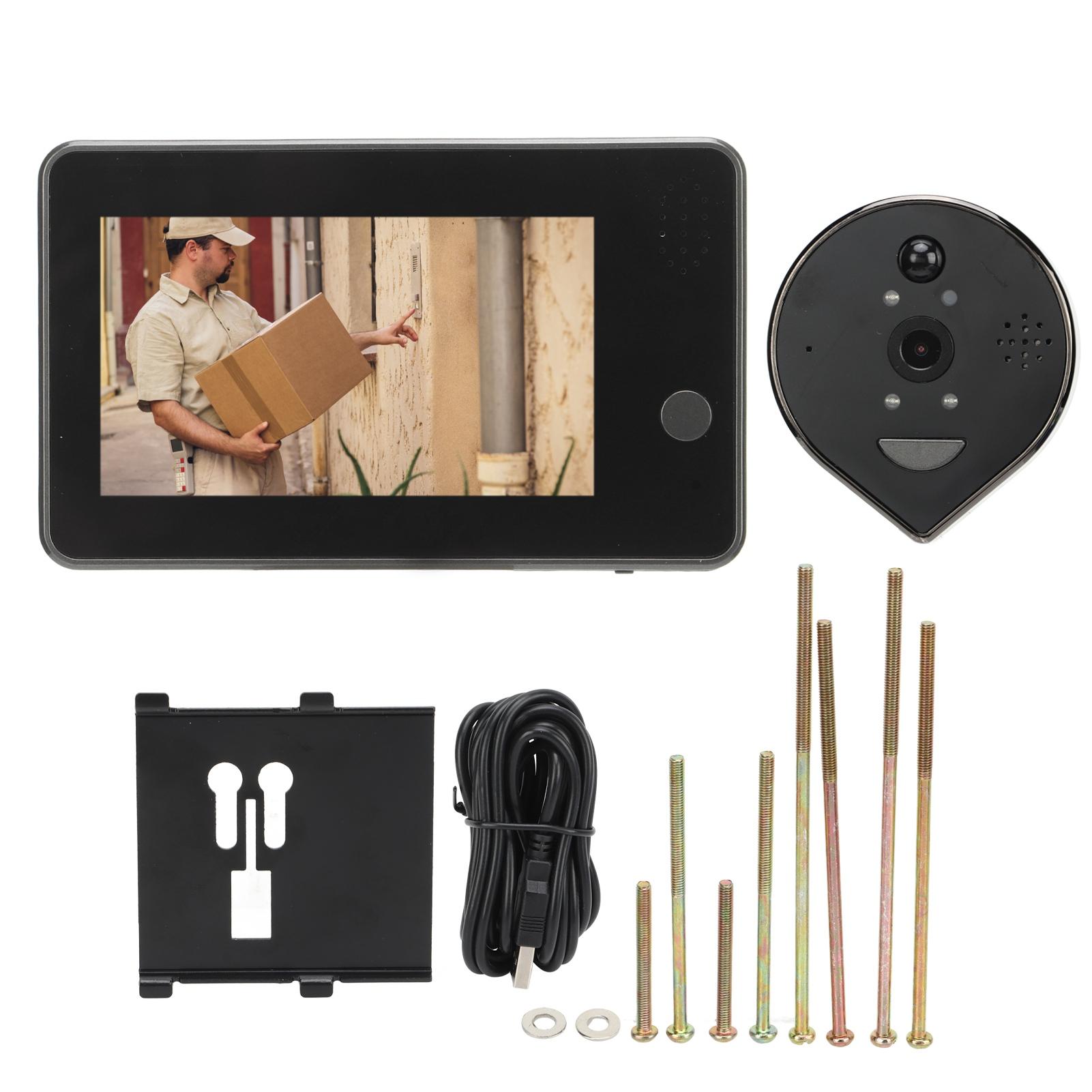 Digitale Türkamera 4,3-Zoll-LCD-Monitor Bewegungserkennung Nachtsicht Wasserdicht APP-Überwachung für