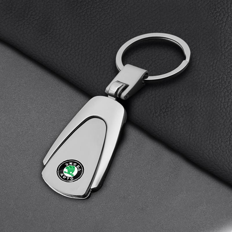 Auto Geflochtenes Seil Schlüsselanhänger Schlüsselring Schlüsselhalter Paar Geschenke für Skoda SCALA Superb Octavia 2 3 A4 A5 Fabia Kamiq Kapoq Kodiaq Rapid 01 gray