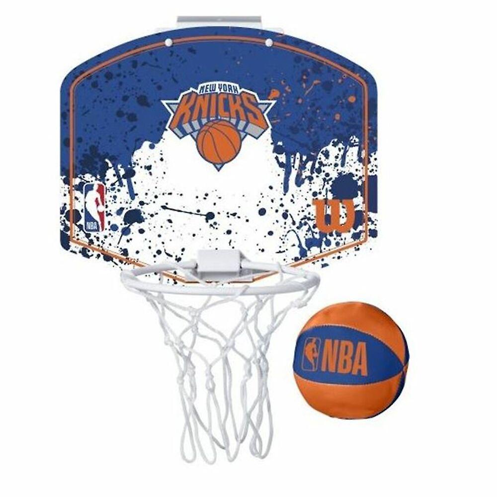 New York Knicks Wilson Mini-Basketballkorb-Set One Size blau/weiß