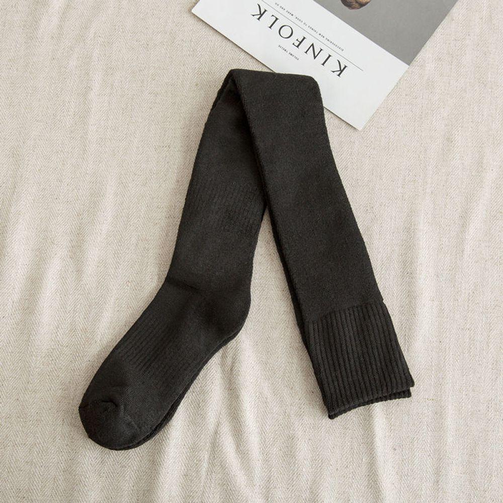 Wolle Baumwolle Winter Für Mädchen JK Strümpfe Über Knie Hohe Socken Frauen Lange Strümpfe Einfarbig schwarz