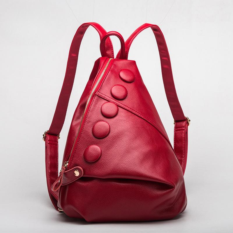 Rucksack Neuer Stil Rindsleder Litschi-Muster Rucksack Mode College-Stil Rucksack
