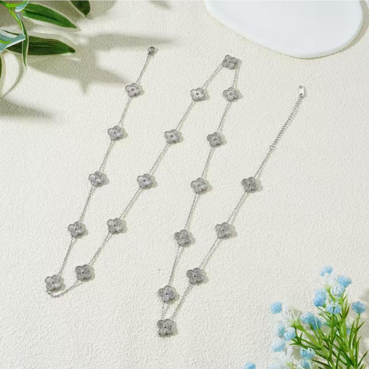 18 Karat Glücksklee-Halskette mit vier Blättern, 90 cm lang, 20 Blüten, Perlmutt-Pulloverkette, High-End-Halskette für Damen