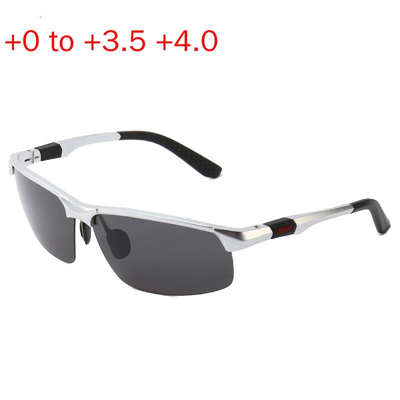 Neue Lese-Sonnenbrille aus Aluminium-Magnesium für Damen und Herren, Lesebrille für Presbyopie, Sport-Lesebrille, Dioptrien 1.0 bis 3.0 NX 0 silber grau