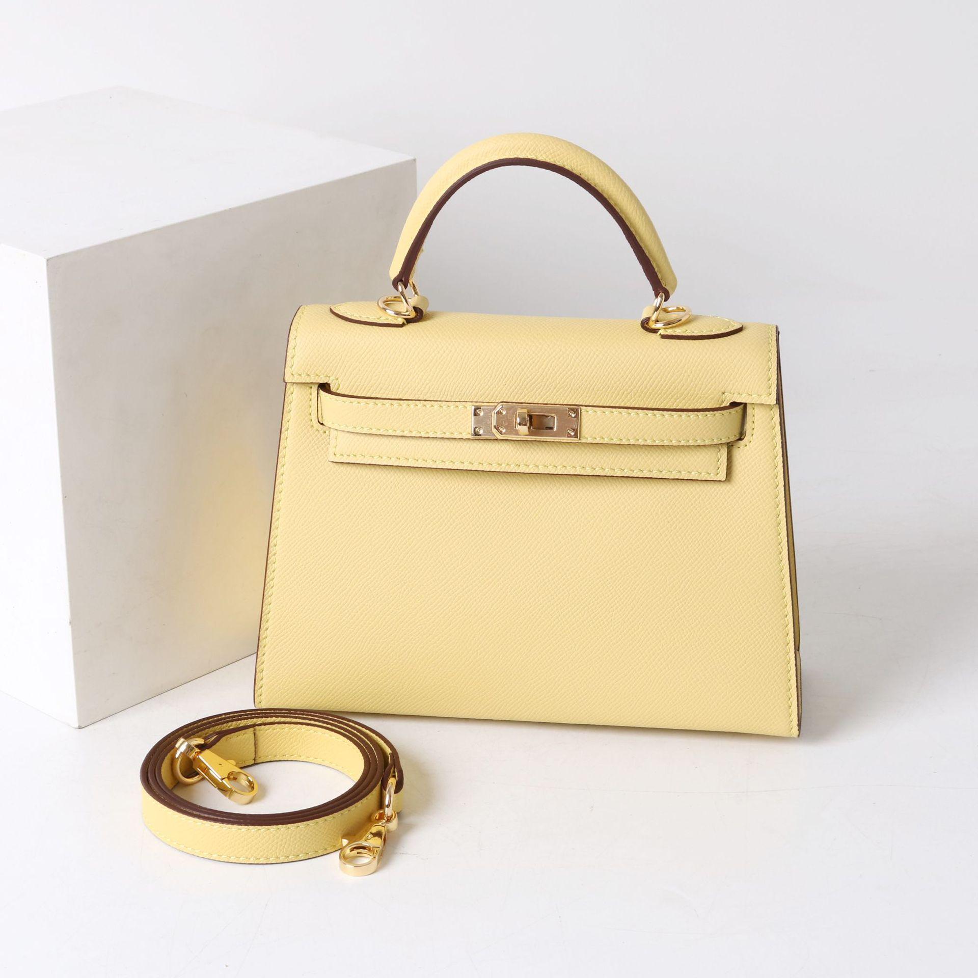 2026 Neue Vielseitige Trendige Hochwertige Textur Leder Tasche Handtasche Einzelne Schulter Crossbody Zweite Generation Tasche 22x8x16cm gelb