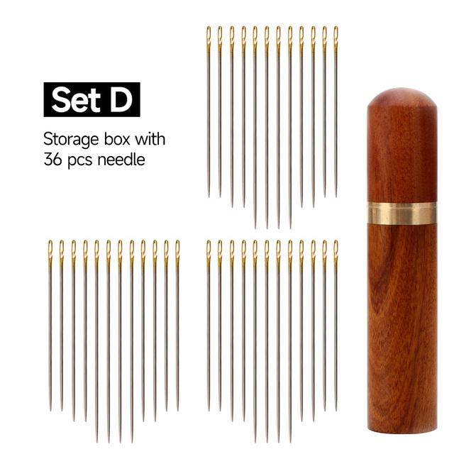 12/36PCS Nähen Nadeln Multi-größe Seite Öffnung Edelstahl Stopfen Nähen Haushalt Hand Werkzeuge 36PCS Box